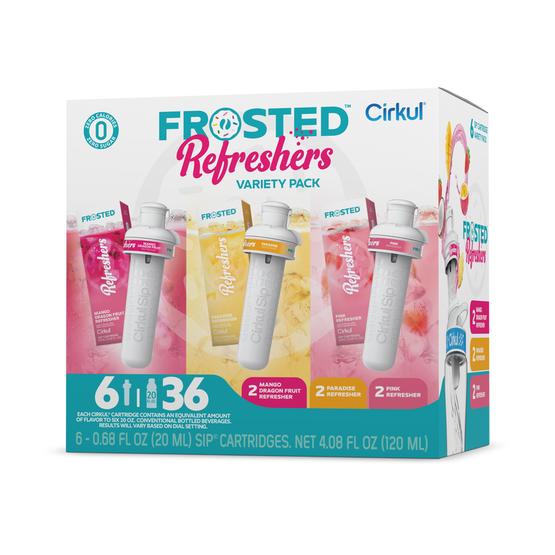 Sugar-Free Frosted Refreshers 6-Pack Variety Pack 1367 - Zero-Calorie Multi-Flavor Sip Pods for Water Bottle - Default Title