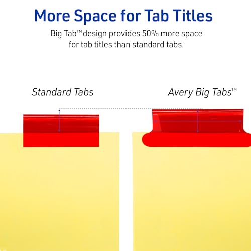 Modern Avery Binder Dividers - 5-Tab Insertable Multicolor Big
