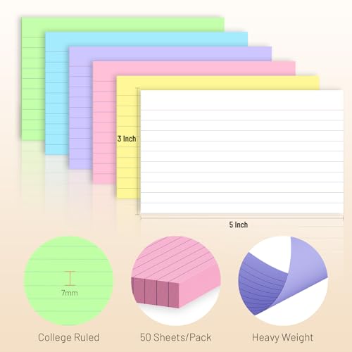 Modern 300 Count Colored Index Cards 3 x 5 Inch Essentials