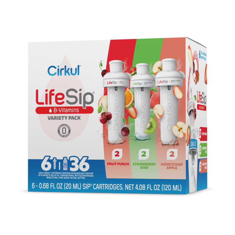 Vitamin-Infused LifeSip 6-Pack Variety Pack PN3A - Sugar-Free Fruit Flavor Cartridge Refill - Default Title
