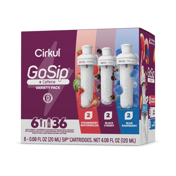 Natural Fruit Flavored GoSip 6-Pack Variety Pack CB6Q - Sugar-Free Fruit Flavor Cartridge Refill - Default Title