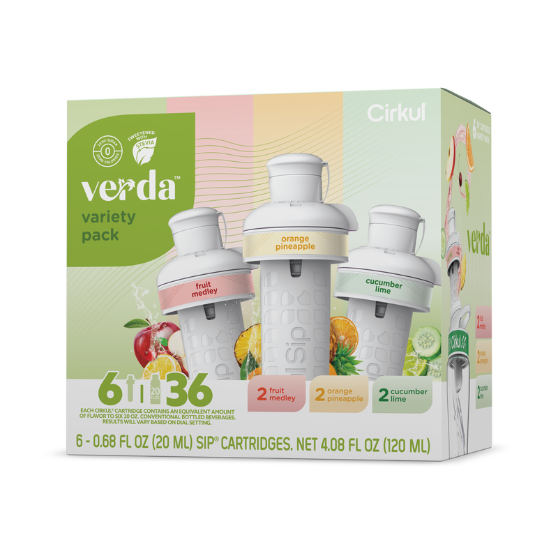 Refreshing Electrolyte Verda 6-Pack Variety Pack CT2I - Sugar-Free Fruit Flavor Cartridge Refill - Default Title