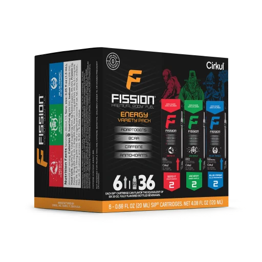 Refreshing Electrolyte Fission 6-Pack Variety Pack 97EI - Sugar-Free Fruit Flavor Cartridge Refill Detail