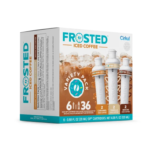 Natural Fruit Flavored Frosted Iced Coffee 6-Pack Variety Pack RAJT - Zero-Calorie Multi-Flavor Sip Pods for Water Bottle Detail