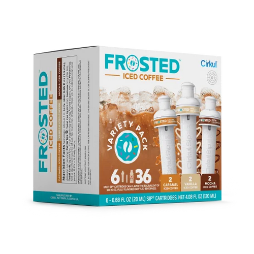 Natural Fruit Flavored Frosted Iced Coffee 6-Pack Variety Pack RAJT - Zero-Calorie Multi-Flavor Sip Pods for Water Bottle Detail