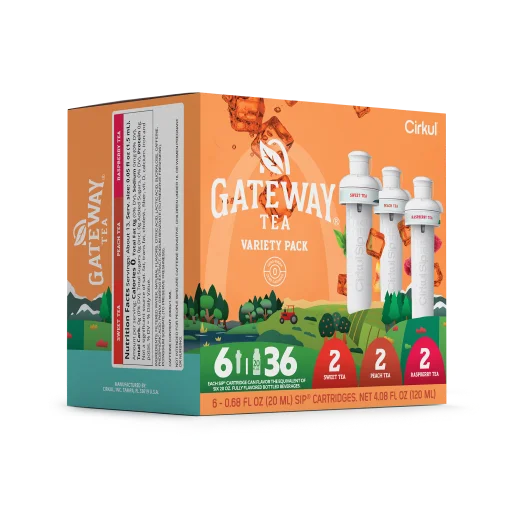 Sugar-Free Gateway Tea 6-Pack Variety Pack HM0F - Electrolyte Hydration Enhanced Taste Cartridges Detail