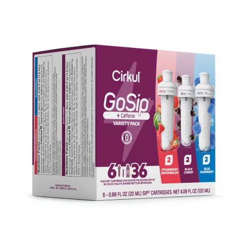 Natural Fruit Flavored GoSip 6-Pack Variety Pack CB6Q - Sugar-Free Fruit Flavor Cartridge Refill Detail