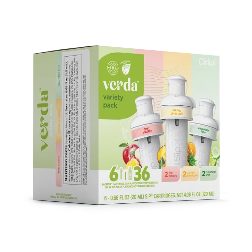 Refreshing Electrolyte Verda 6-Pack Variety Pack CT2I - Sugar-Free Fruit Flavor Cartridge Refill Detail